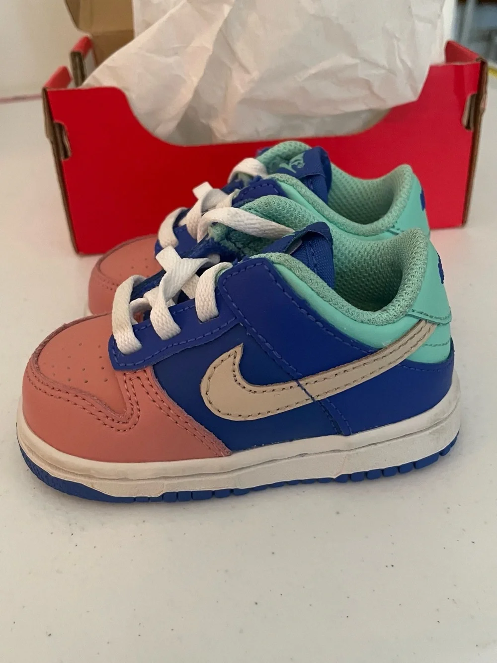 Nike Kids Colorblock Sneakers in Pink, Blue & Mint